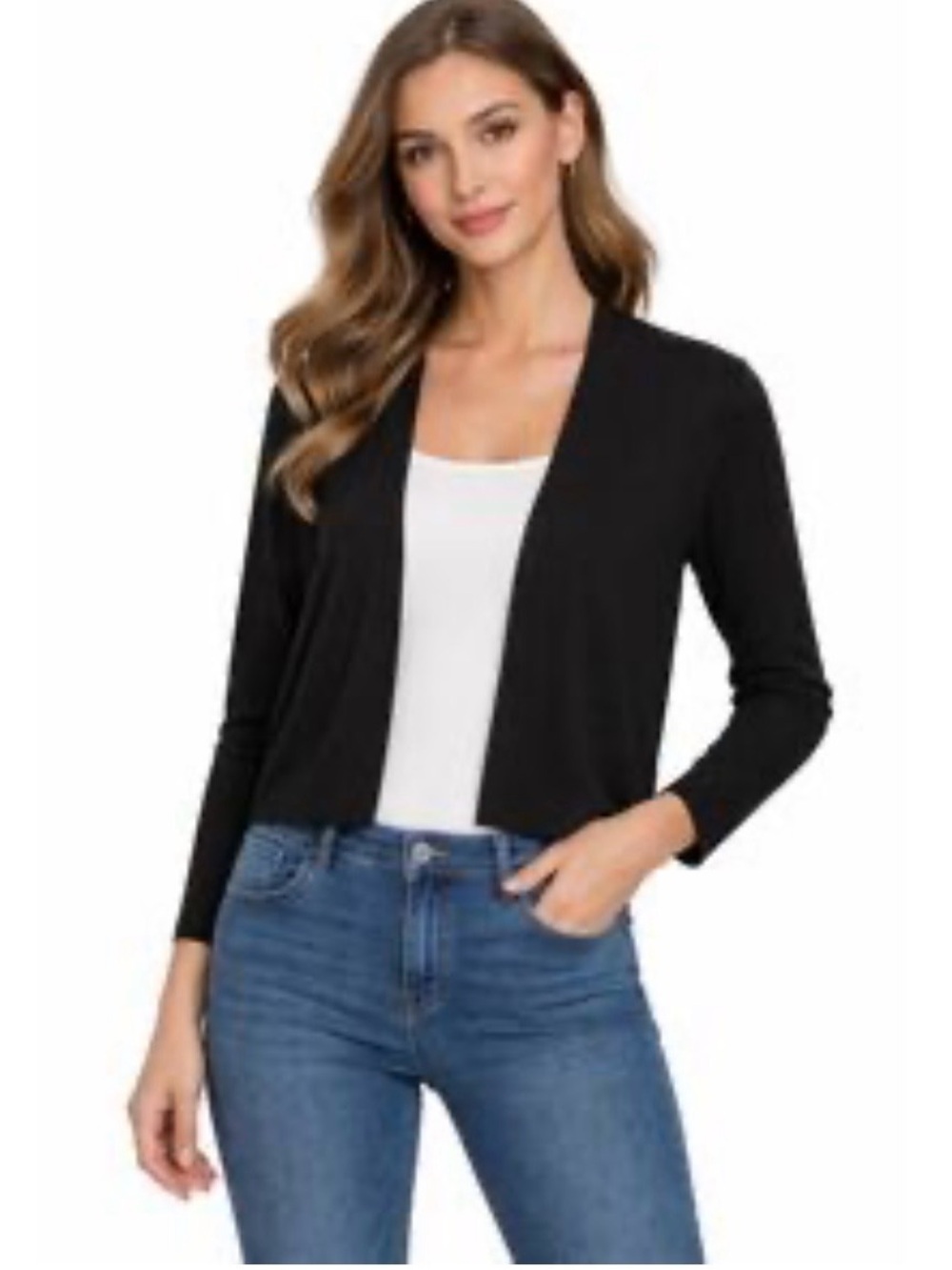 Banana Republic Women’s Black Silk and Cotton Open-Front Cardigan Size Large
